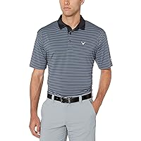 Men's Refined 3 Color Stripe Short Sleeve Golf Polo Shirt