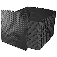 Puzzle Exercise Mat with EVA Foam Interlocking Tiles for MMA, Exercise, Gymnastics and Home Gym Protective Flooring, Multiple Colors and Sizes