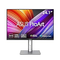 ASUS ProArt Display 24” (24.1” viewable) 16:10 HDR Professional Monitor (PA248CRV) - IPS, (1920 x 1200), 97% DCI-P3, ΔE < 2, Calman Verified, USB-C PD 96W, DisplayPort, Daisy-Chain, Height Adjustable