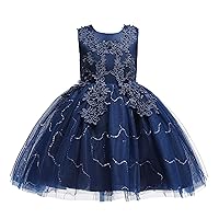Weileenice Flower Girls Wedding Dress Sequin Tulle Beads Little/Girl Lace Bridesmaid Holiday Pageant Party Tutu Dresses