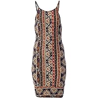 Angie Women's One Size Juniors High Neck Body Con Printed Dress