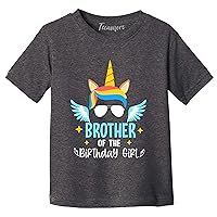 Brother of The Birthday Girl Shirt Unicorn Graphic Toddler Boy T-Shirt