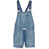 Lucky Brand Girls' Stretch Denim Shortalls, Short Jean Overalls with Adjustable Straps & Pockets