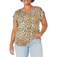 Star Vixen Women's Plus Size Button Shoulder Top