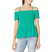 Amy Byer Women's Off The Shoulder Smocked Top