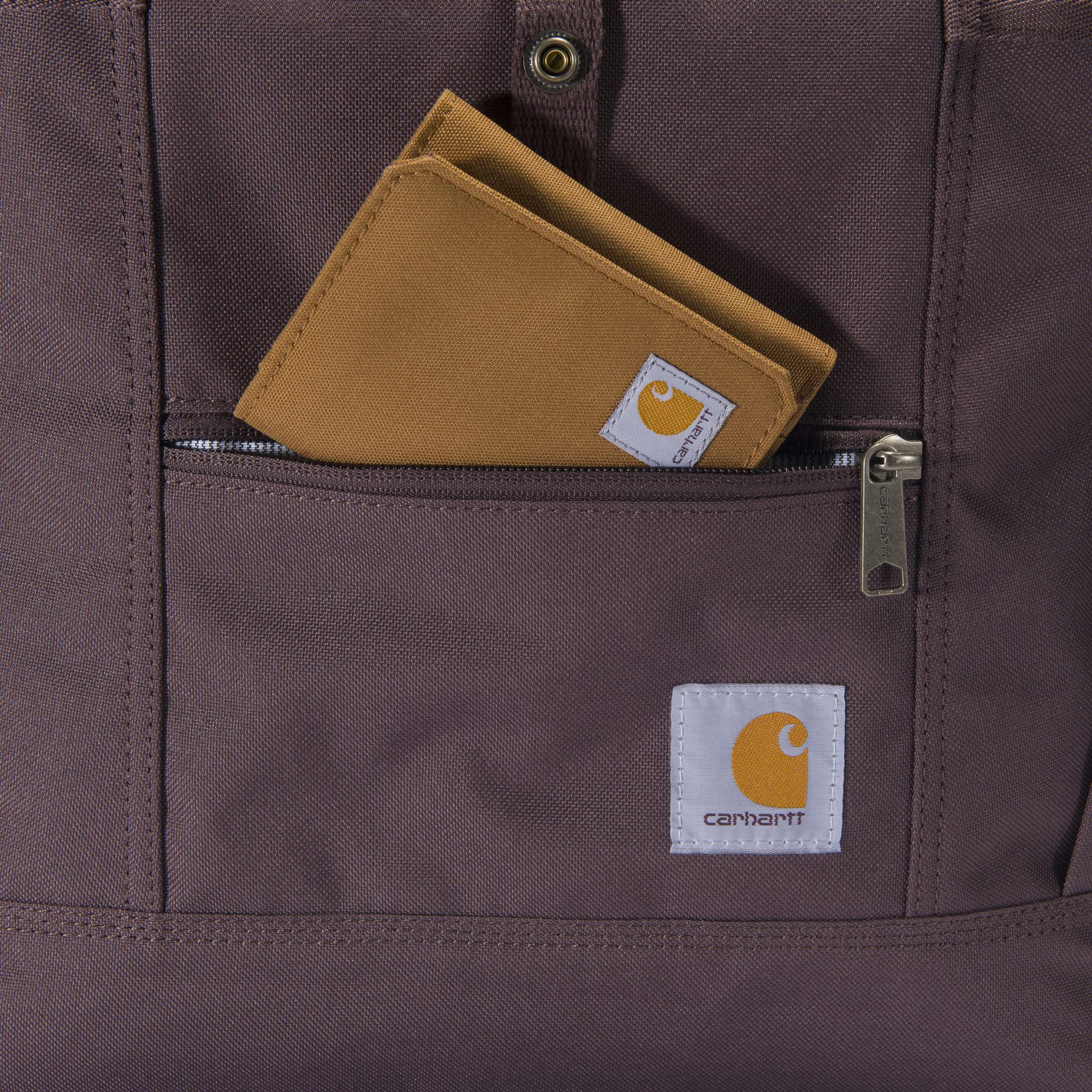 Carhartt Convertible, Durable Tote Bag with Adjustable Backpack Straps and Laptop Sleeve, Wine, One Size