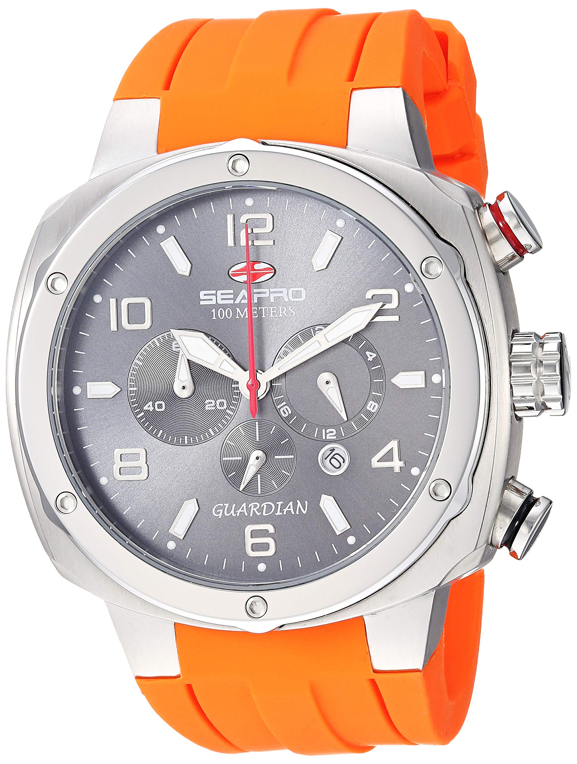 Seapro Men's SP3344 Guardian Analog Display Quartz Orange Watch, Grey