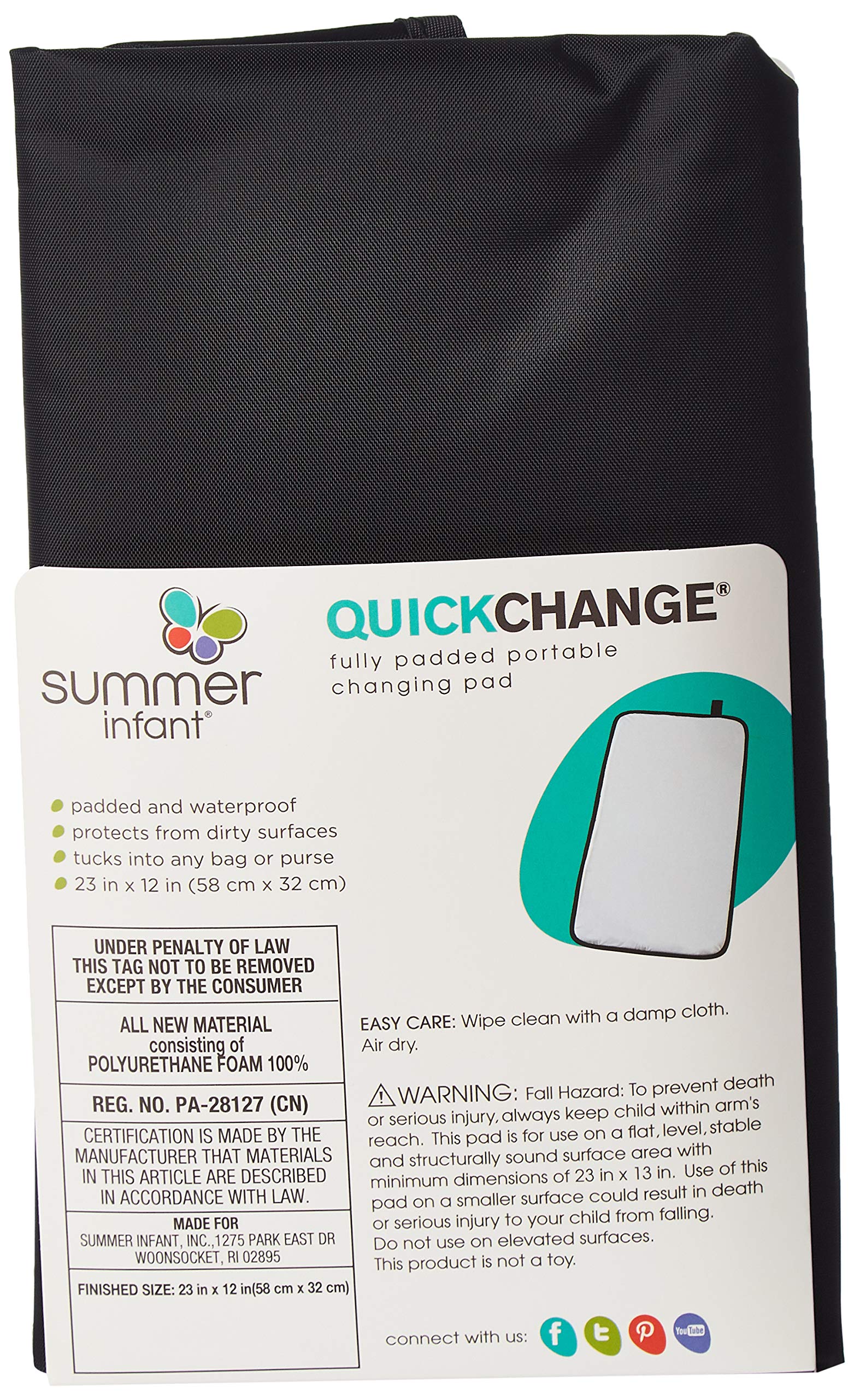 Summer Infant Quickchange Portable Changing Pad, Black