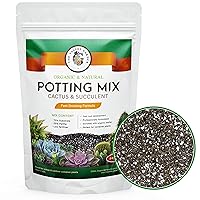 Organic Potting Soil, Cactus and Succulent Soil Mix, Professional Grower Mix Soil, Fast Draining Pre-Mixed Coarse Blend (2 Quarts)
