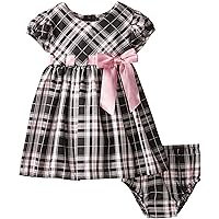 Bonnie Baby Baby Girls' Plaid Pull Thru Ribbon Dress