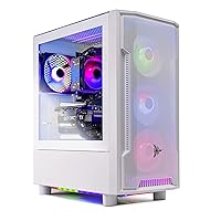 Skytech Gaming Archangel Gaming PC Desktop – AMD Ryzen 5 7600X 4.7 GHz, NVIDIA RTX 4060 Ti, 1TB NVME SSD, 32GB DDR5 RAM RGB, 600W Gold PSU, 11AC Wi-Fi, Windows 11 Home 64-bit,White
