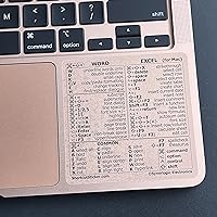 (2pcs) Word/Excel (for Mac) Reference Guide Keyboard Shortcut Sticker, No-Residue Vinyl (Clear/Black/2)