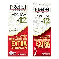 T-Relief Homeopathic Bundle Extra Strength Arnica +12 Plant-Based Relief Tablets 100ct + T-Relief Extra Strength Pain Relief Gel 3oz