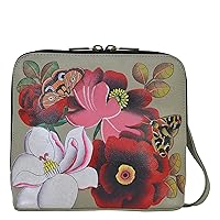 Anna by Anuschka Hand Painted Women’s Genuine Leather Small Zip Around Crossbody