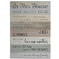 Quotational Art Prints for Home Decor In this House We are Always Family Inspirational Canvas Wall Art for Dinning Living Room Kitchen Decorations - 12