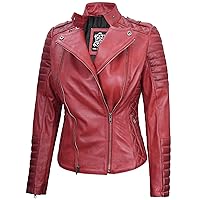 Decrum Leather Jacket Women - Real Lambskin Asymmetrical Style Casual Fashion Leather Jackets For Womens