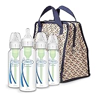 Dr. Brown's Anti-Colic Options+ Baby Bottles (4 Pack) and Bottle Tote (Multicolor) Bundle