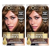 Superior Preference Fade-Defying + Shine Permanent Hair Color, U163 Hi-Lift Golden Brown, Pack of 2, Hair Dye