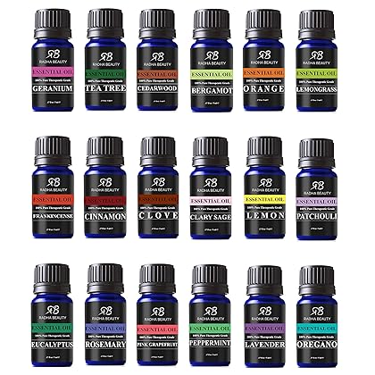 Essential Oil Set - Top 18 Aromatherapy, Diffusers, Massage. Candle Making, Soaps, Bath Bombs. Lavender, Peppermint, Lemongrass, Tea Tree, Clary Sage, Eucalyptus, Bergamot, Patchouli, Lemon and More