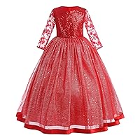Girls Long Sleeve Royal Palace Lace Dance Princess Gothic Victorian Gowns Fancy Masquerade Dress Up for Party Wedding Pageant