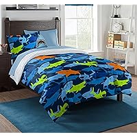 Northwest Classics Bed in a Bag with Decorative Pillow, 6-Piece Twin, Shark Adventure