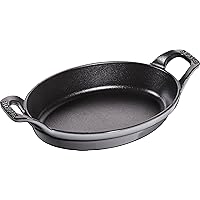 Staub 40509-559 Oval Stackable Dish, Gray, 8.3 inches (21 cm), Cast Enamel, Grill Gratin Dish