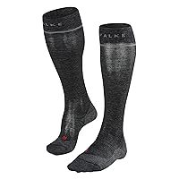 FALKE Men's Energizing Wool Knee High Compression Socks, Breathable Quick Dry, Grey (Asphalt Melange 3180) - Calf Size W3, 9.5-12, 1 Pair