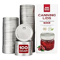 Canning Lids Regular Mouth, 100-Pack – Create Airtight Seals on Mason Jars to Preserve Food for Meal Prep & Food Storage – 2.7 In. Steel Lids with Silicone Seals – Canning Supplies by FORJARS