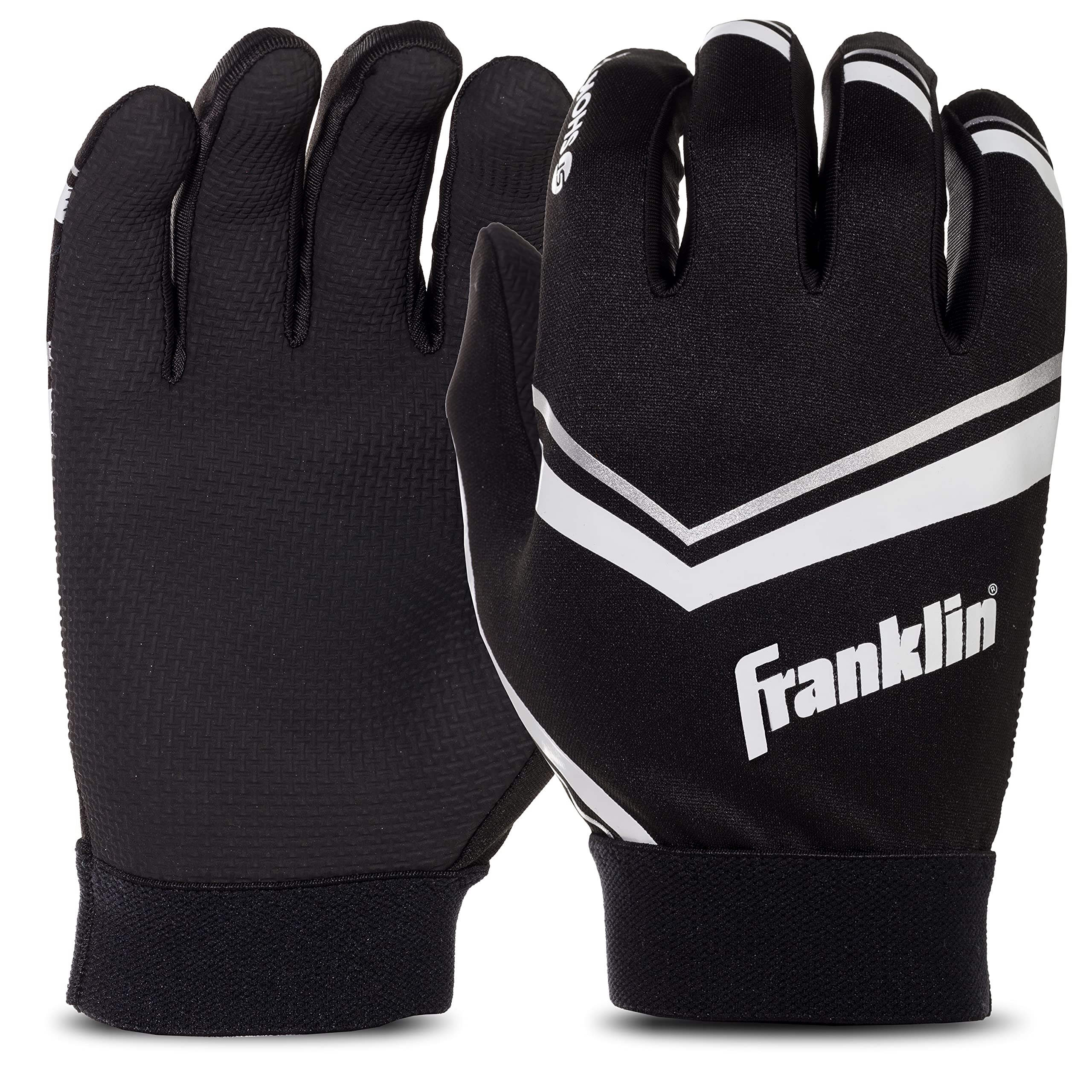 Franklin Sports Youth Football Receiver Gloves - Shoktak Youth Gloves - Kids Football Receiver Gloves - High Grip Football Gloves for Kids