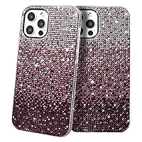 Bling Case for iPhone 13 Mini, Luxury Glitter Sparkly Diamond Cute Three Color Gradient Cover for Women & Girls Soft TPU Protective Shockproof Phone Case, Gradient Purple