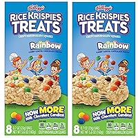 Generic Krispie Rainbow Rice Snack Treats Crispy Marshmallow Bars (2) Box (SimplyComplete Bundle) for Kids, Value Pack Snacking at Home School Office or with Friends Family