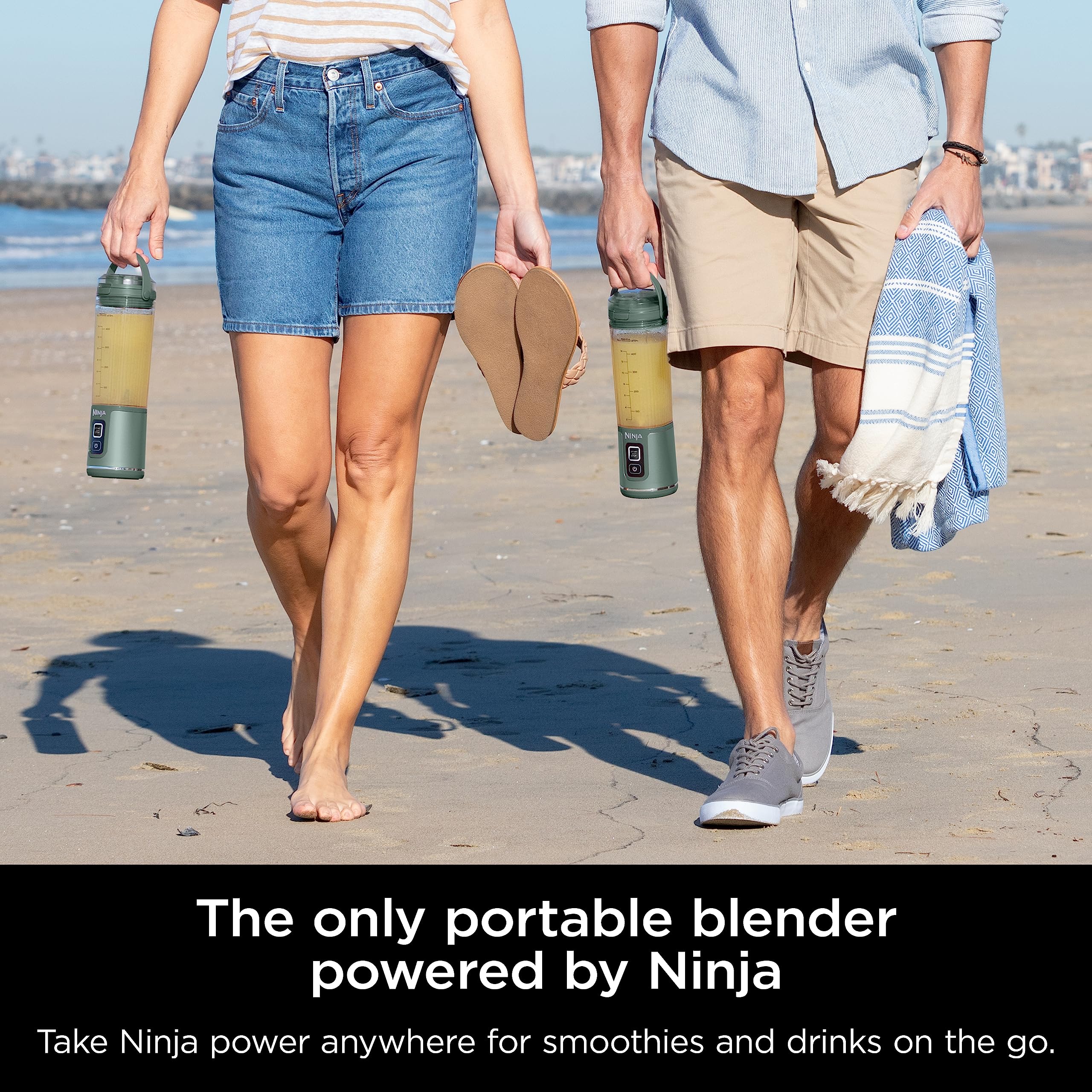 Ninja BC151EM Blast Portable Blender, Cordless, 18oz. Vessel, Personal Blender-for Shakes & Smoothies, BPA Free, Leakproof Lid & Sip Spout, USB-C Rechargeable, Dishwasher Safe Parts, Forest Green