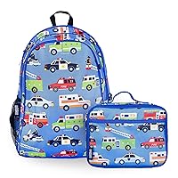 Wildkin 15 Inch Kids Backpack Bundle with Lunch Box Bag (Heroes)