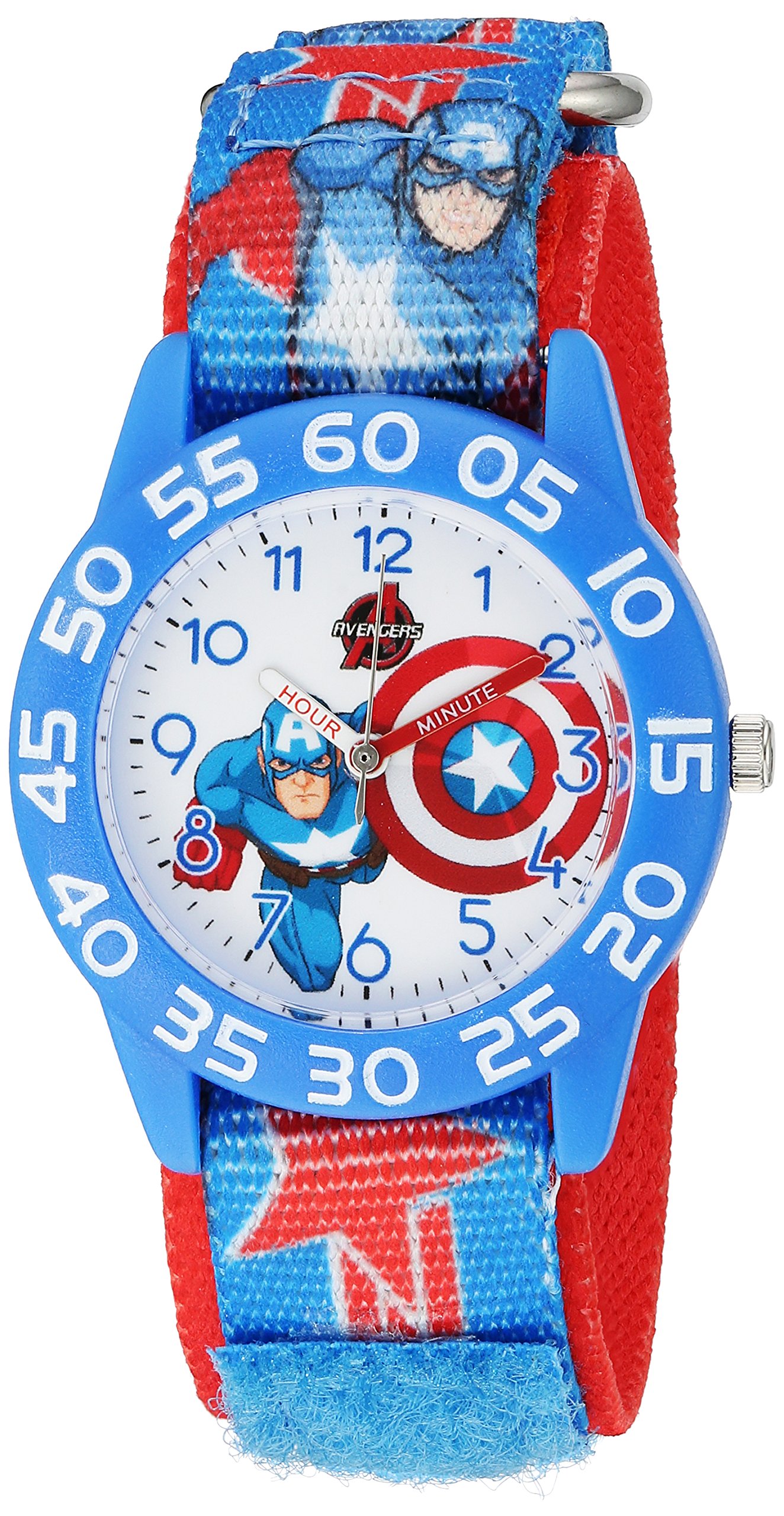 Marvel Captain America Kids' W003217 Captain America Analog Display Analog Quartz Blue Watch