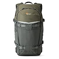 Lowepro LP37015-PWW, Flipside Trek BP 350 AW Backpack for Camera, Stores DSLR with Lens Attached, Extra Lenses, Tripod, 10 Inch Tablet Grey/Dark Green