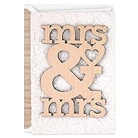 Signature Wedding Card for Lesbian Couple (Wood Mrs. And Mrs.)