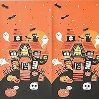Black & Orange Plastic Spooky Friends Room Roll - 4'x40' | Perfect for Halloween Parties & Events