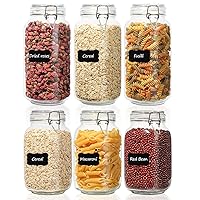 ComSaf Airtight Glass Canister Set of 3 with Lids 78oz - Airtight Glass Canister Set of 3 with Lids 50oz