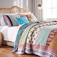Greenland Home Thalia Quilted Bedding Set, 3-Piece King/Cal King, Tango, One Set