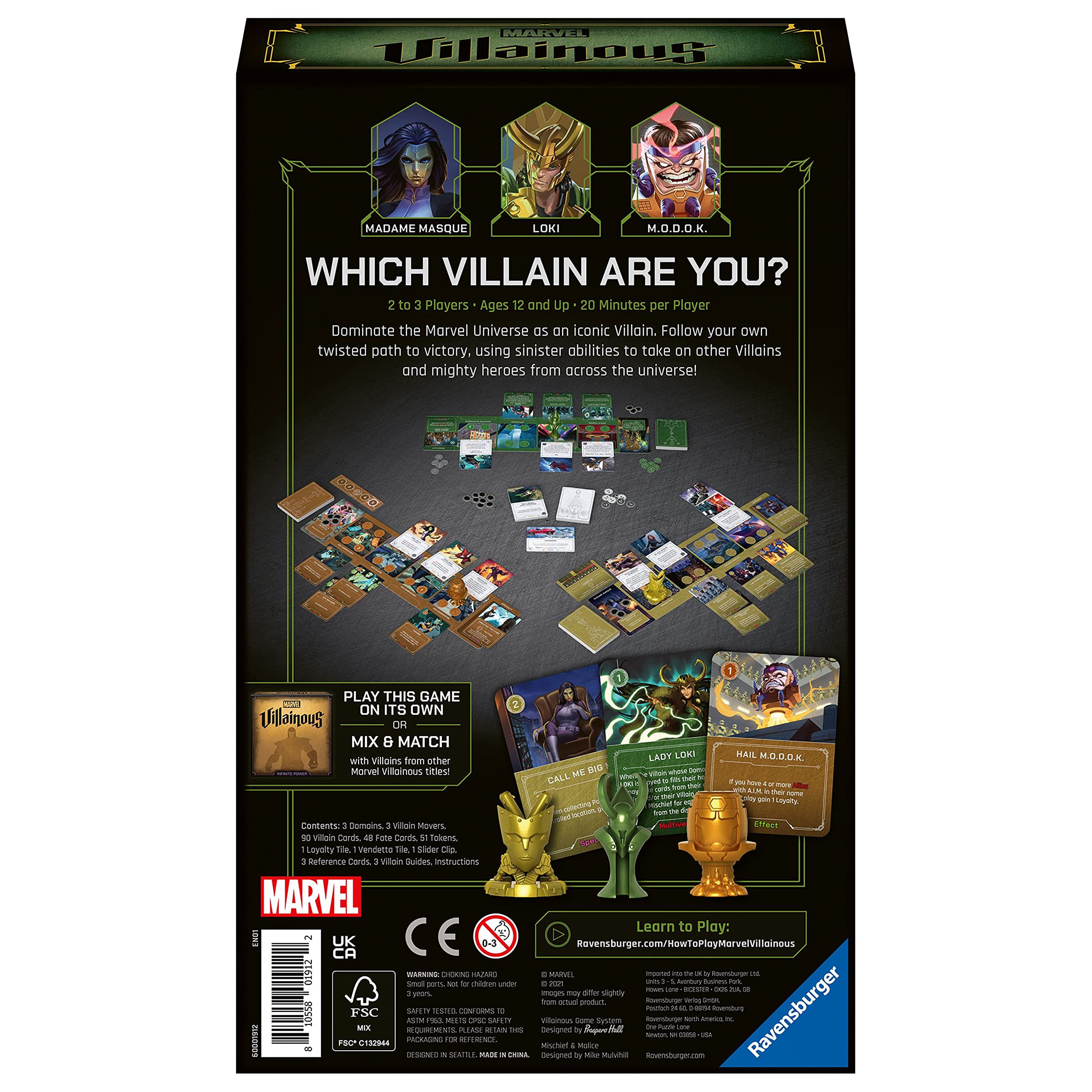 Ravensburger Marvel Villainous: Mischief & Malice Strategy Board Game, 2-5 players, for Ages 12 & Up – The First Marvel Villainous Expandalone