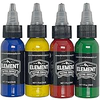 Dynamic Color Co - OG Color Ink Set, 12 Bottles (1 oz Each) Includes:  (Burgundy Red, Chinese Red, Fire Red, Green, Blue, Orange, White, Canary  Yellow