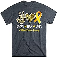 Peace Love Cure Childhood Cancer Awareness Leopart Heart T-Shirt, Childhood Cancer Awareness Shirt, Cancer Support Shirt