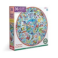 eeBoo: Good Deeds 36 Piece Giant Round Jigsaw Puzzle for Kids, Aids in Development of Pattern, Shape, and Color Recognition, Offers Children a Challenge, for Ages 3 and up