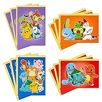 Hallmark Kids Pokémon All Occasion Cards Assortment, 12 Blank Cards with Envelopes (Pikachu, Bulbasaur, Charmander, Squirtle), yellow (5STZ1164)