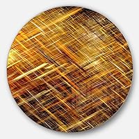 Golden Mosaic Texture Abstract Digital Circle Wall Art-Disc of 38 inch, 38x38-Disc, Gold