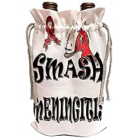 3dRose Blonde Designs Smash The Causes - Smash Meningitis - Wine Bag (wbg_196009_1)