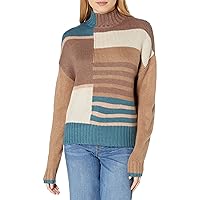 RVCA Women's Crossfire HIGH Neck Sweater, Light Brown, S