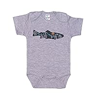 Mountain Trout/Fly Fishing Onesie/Baby Fishing Outfit/Mountain Bodysuit/Sublimated Design
