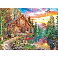 Cra-Z-Art - RoseArt - My Happy Place - Forest Cabin Home - 1000 Piece Jigsaw Puzzle