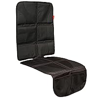 Lusso Gear Car Seat Protector for Baby Car Seat - Thick Padding, 2 Mesh Storage Pockets, Waterproof, Protects Fabric or Leather Seats, Non-Slip Padded Backing (Black)
